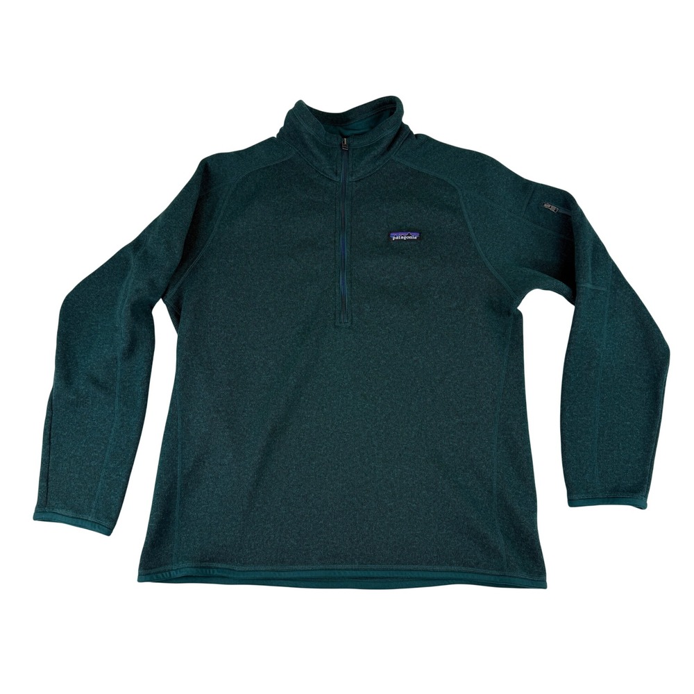 Patagonia Better Sweater Pullover Womens XL Green 1/4 Zip Fleece 25618